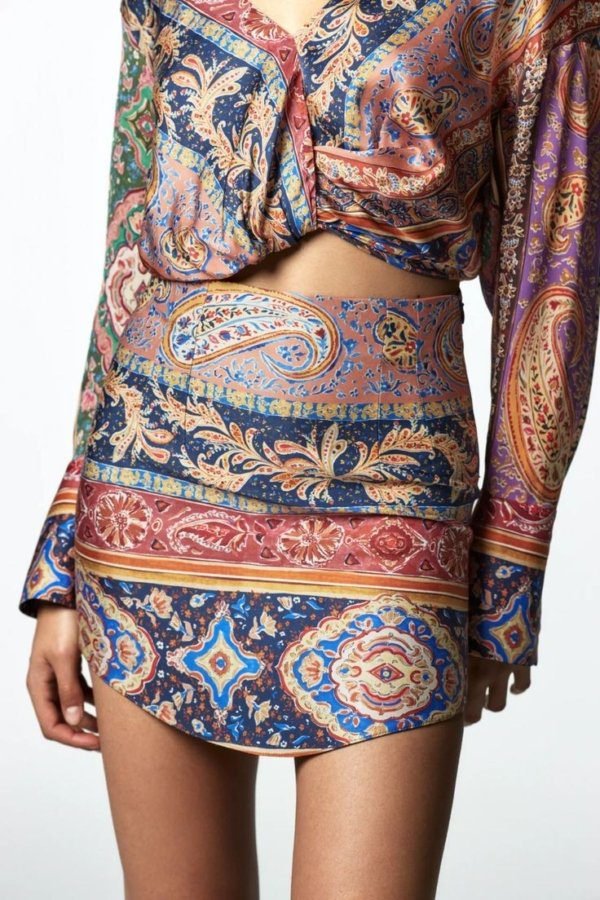 Print Mini Skirt And Top