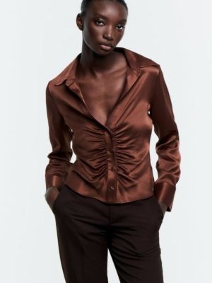 Satin Ruched Shirt