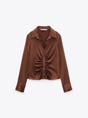 Satin Ruched Shirt 3