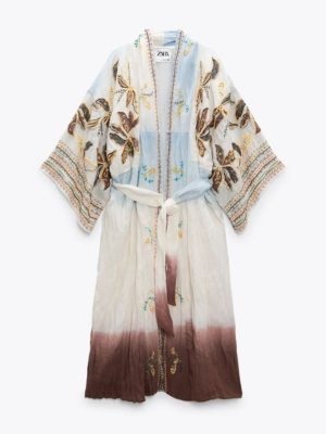 Embroidered Tie Dye Kimono