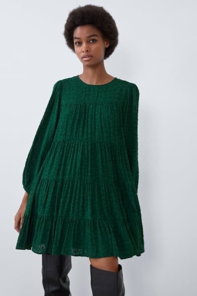 Voluminous Textured Weave Dress