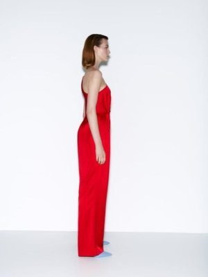 Satin One Shoulder Full Length Jumpsuit 1