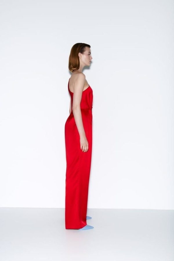 Satin One Shoulder Full Length Jumpsuit