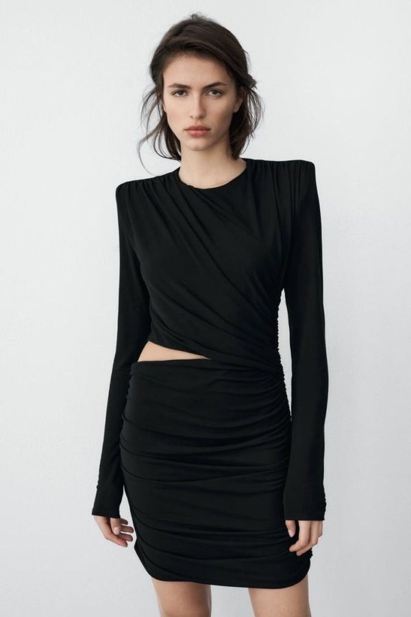 Side Cut Out Drape Dress