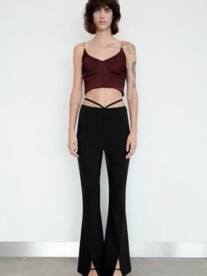 Split Front Tie Waist With No pant