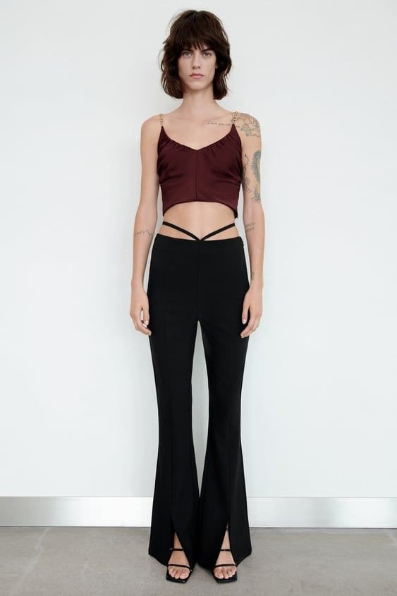 Split Front Tie Waist With No pant