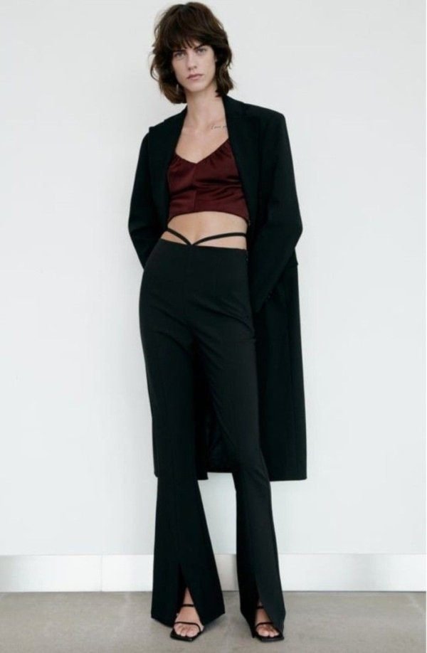 Split Front Tie Waist With No pant