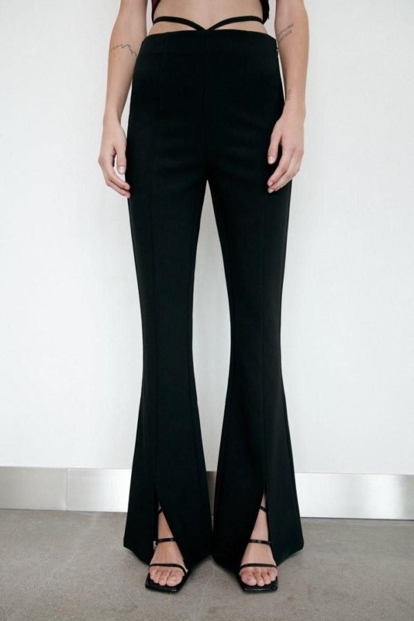 Split Front Tie Waist With No pant