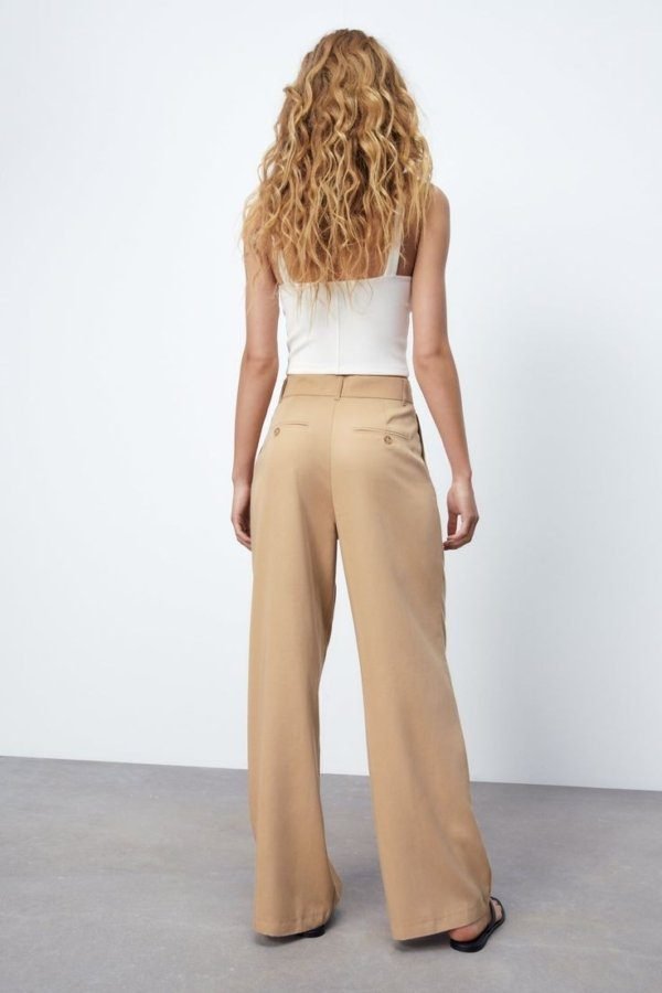 Taupe Full Length High Waisted Pant