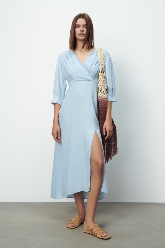 V Neck lyocell Dress