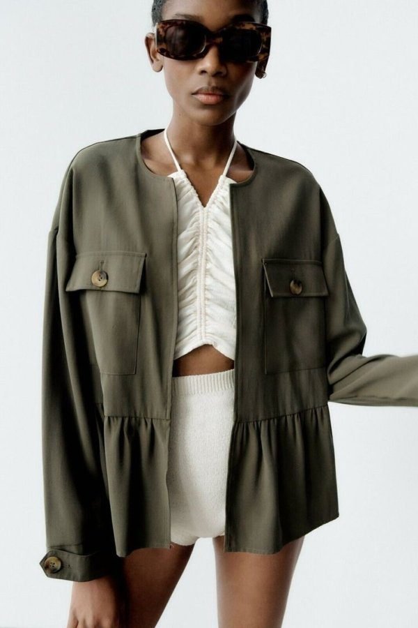 Khaki Lightweight Open Jacket