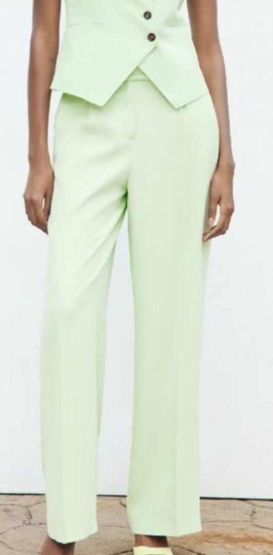 Lime Full Length Wide Leg Pants