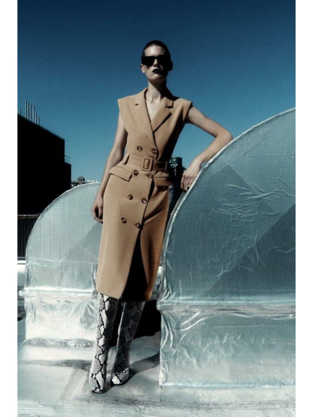 Belted Trench Style Dress