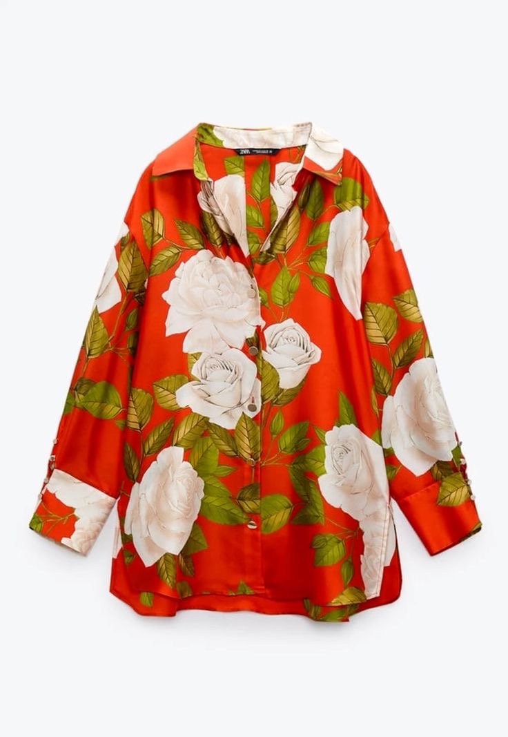 Floral print Satin Shirt