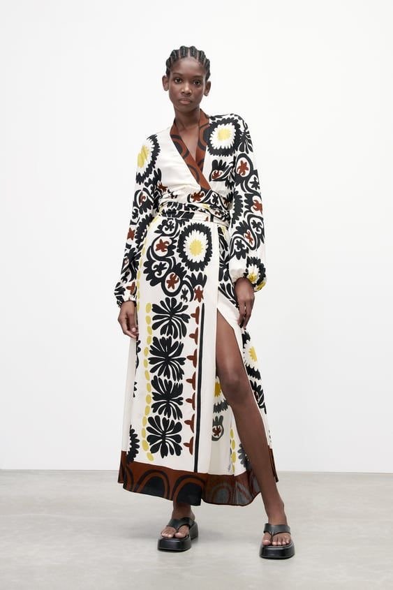 Maxi Print Wrap Dress