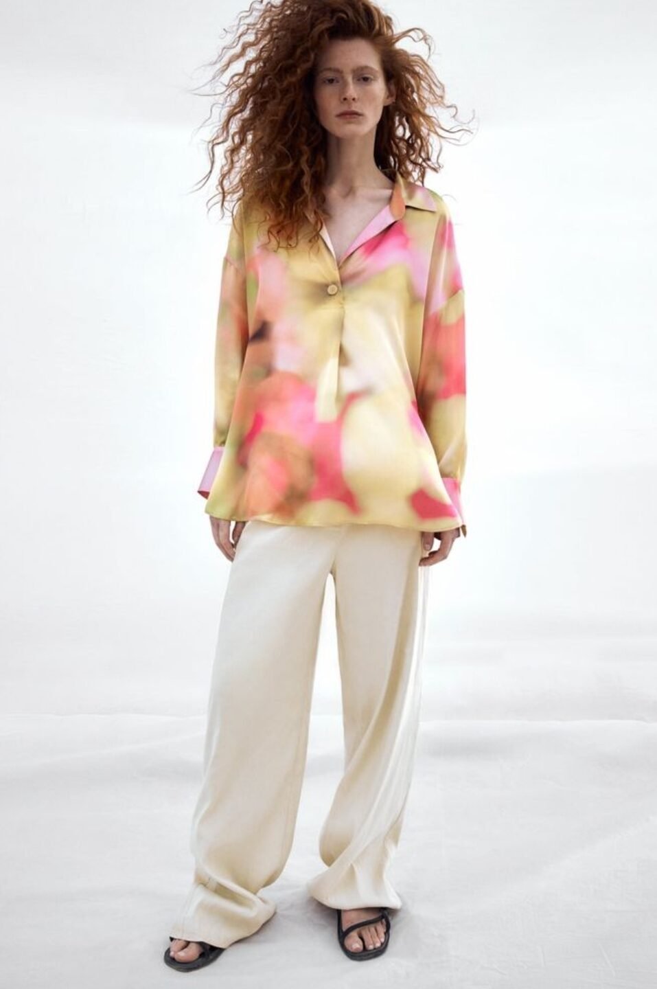 Tie-dye Printed Satin Shirt