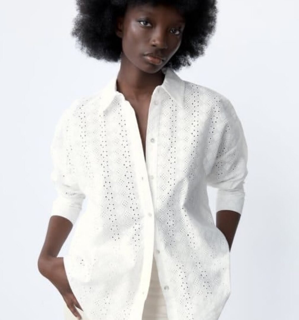 Cutwork Embroidery Longsleve Shirt