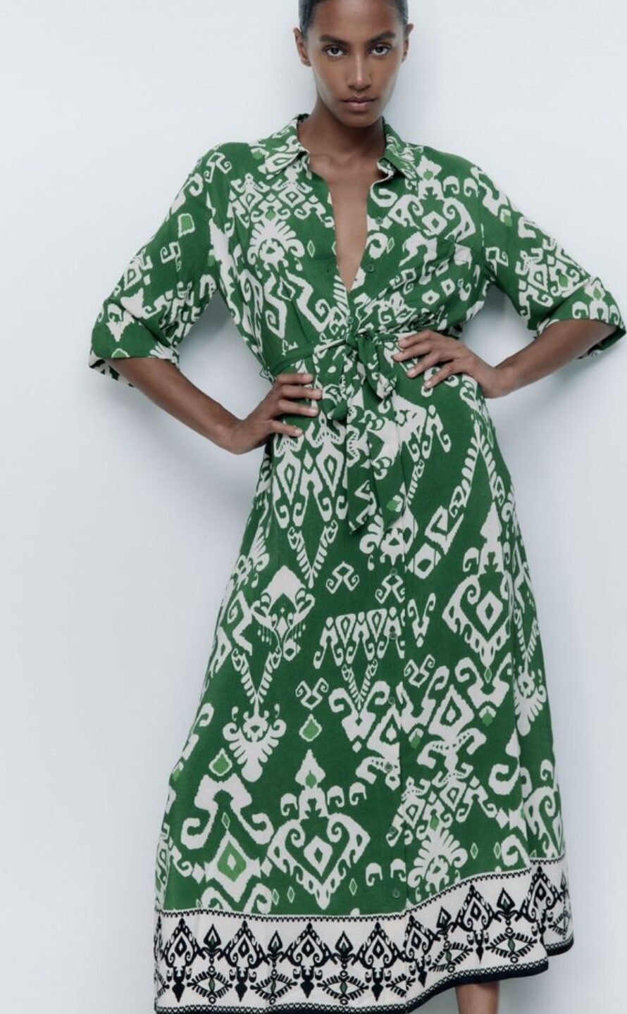 Printed Long Shirt Dress