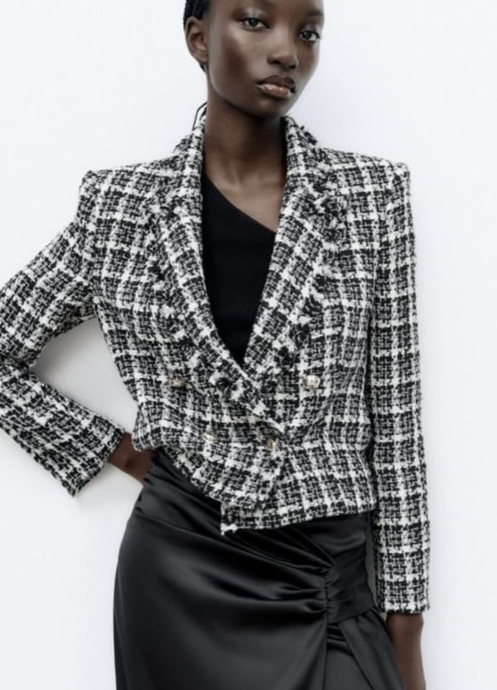Cropped Tweed Blazer