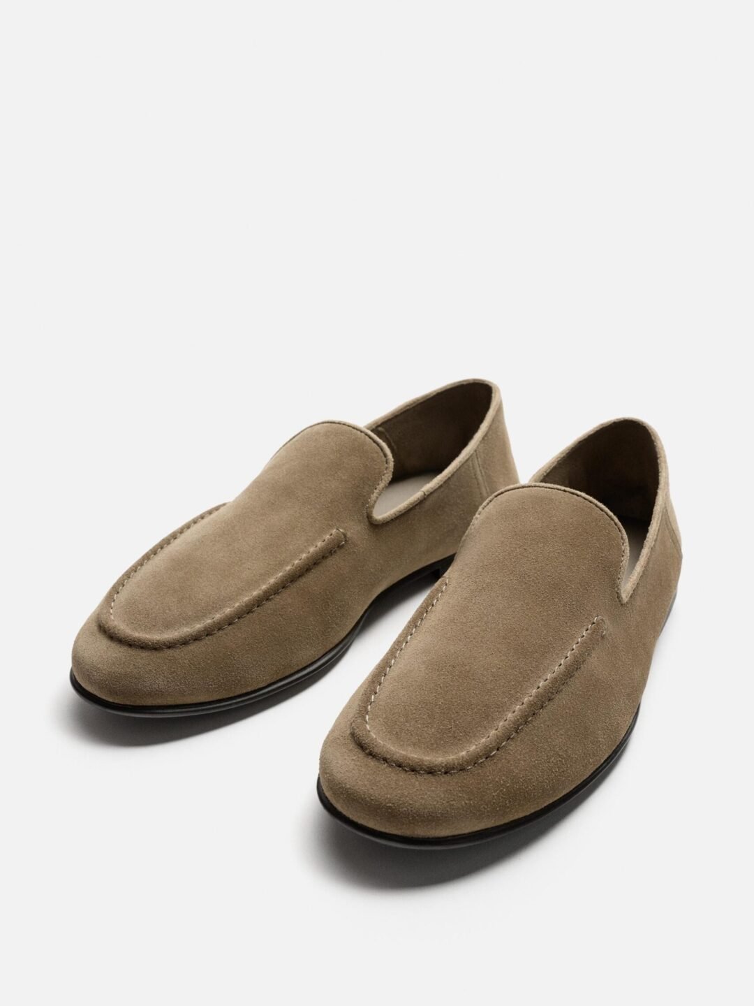 Taupe Suede Venetian Loafers