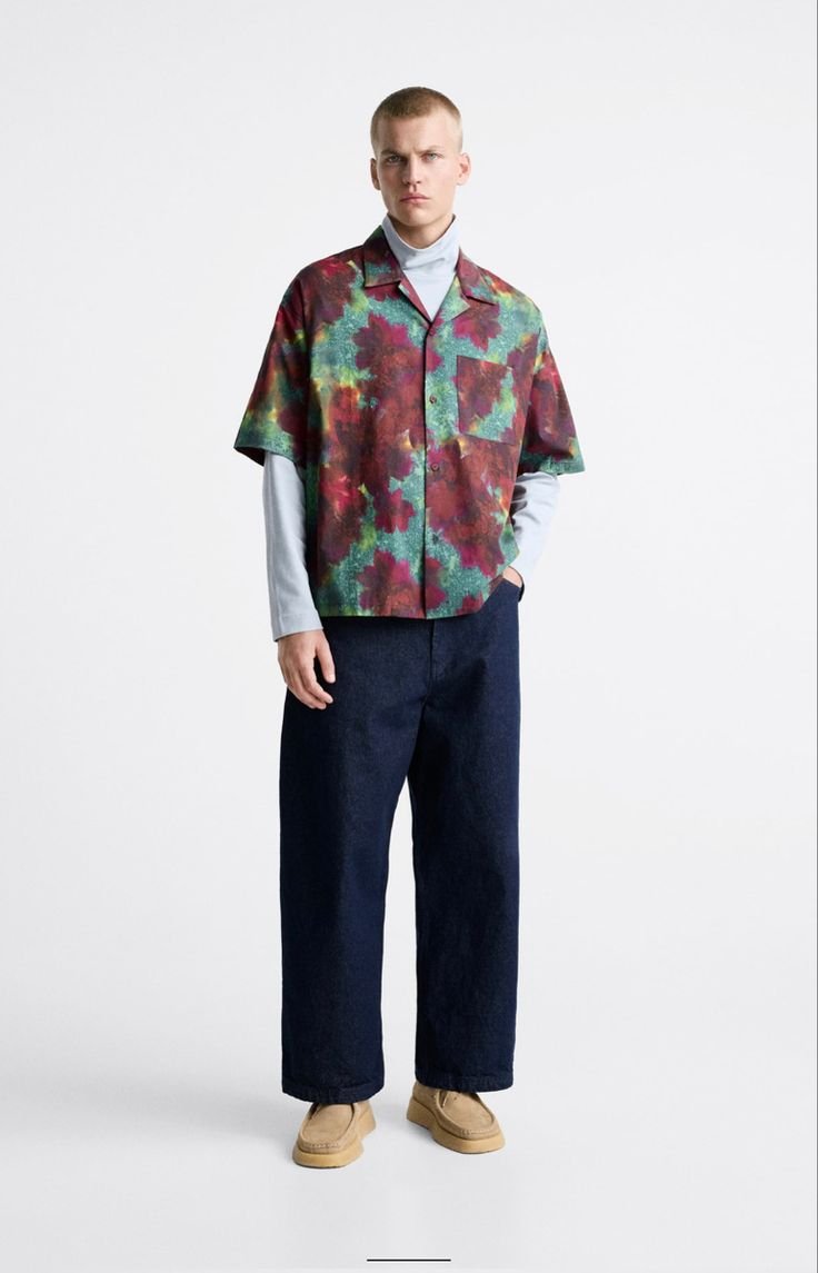 Men's Floral Camp Collar Shirt