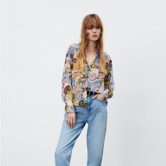 Paisley Print Relaxed Blouse