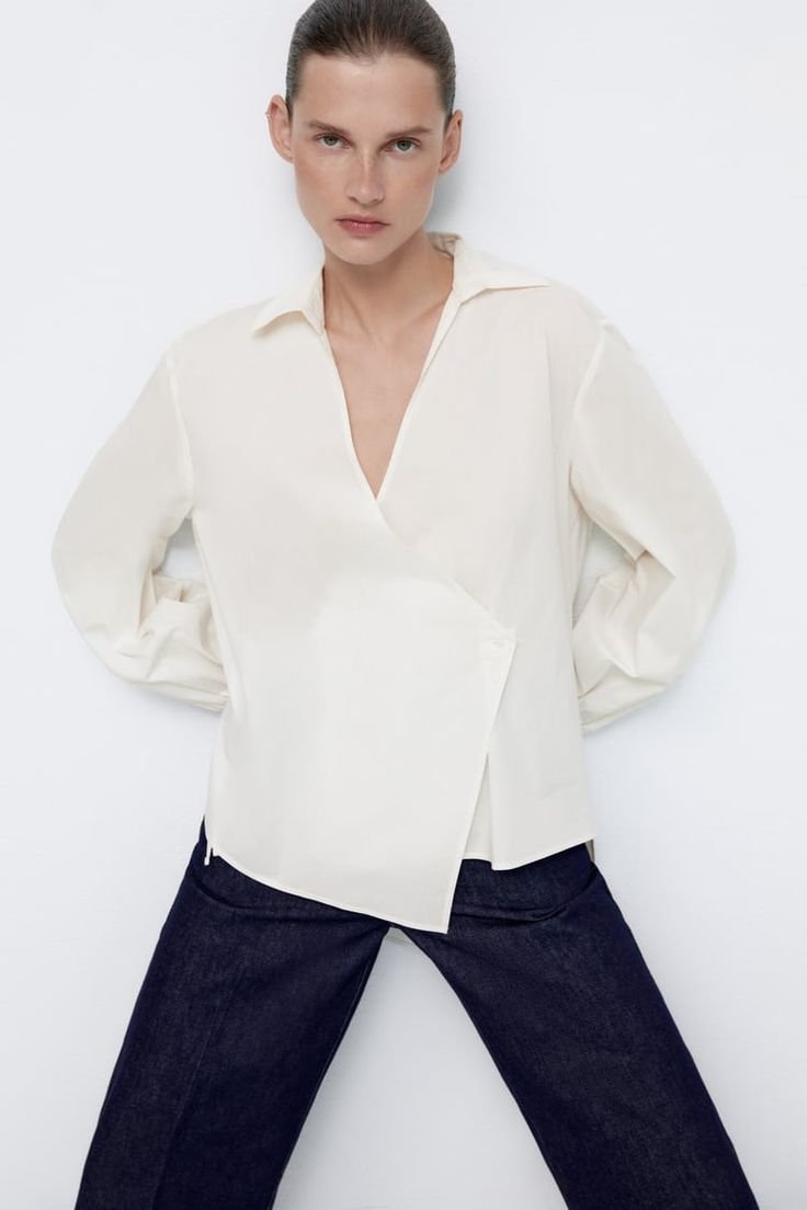 Asymmetric Wrap shirt