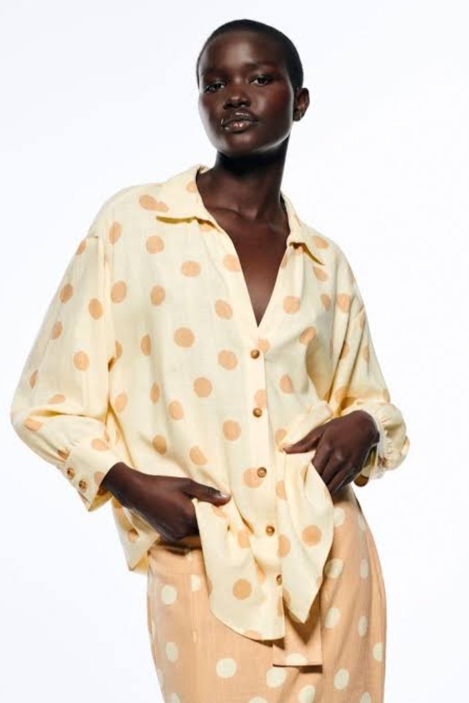 Polka Dot Camp Collar Shirt