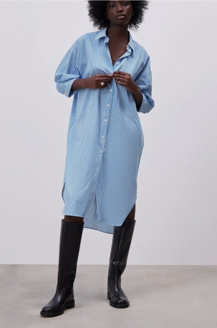 Striped Shirt Dress