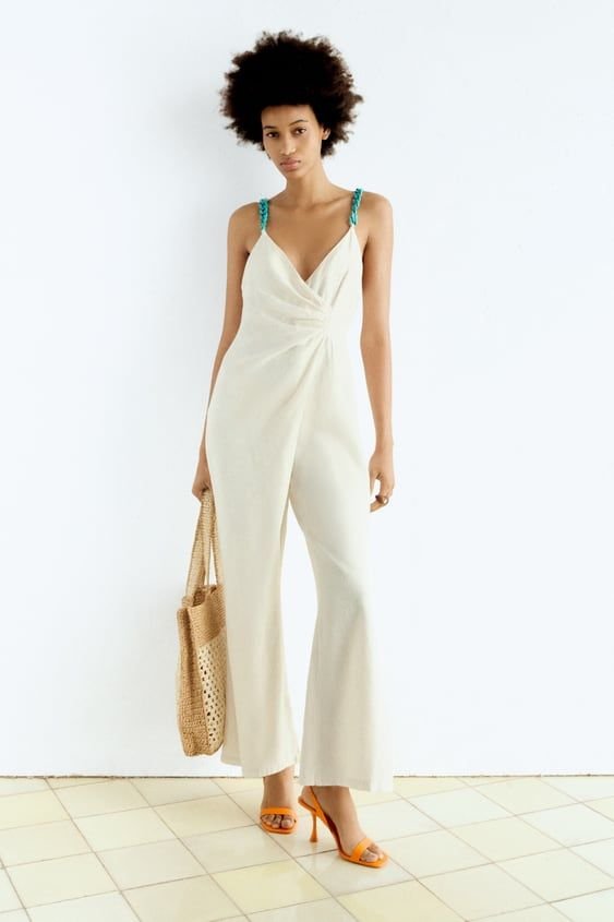 Twisted Strap V-neck Jumpsuit