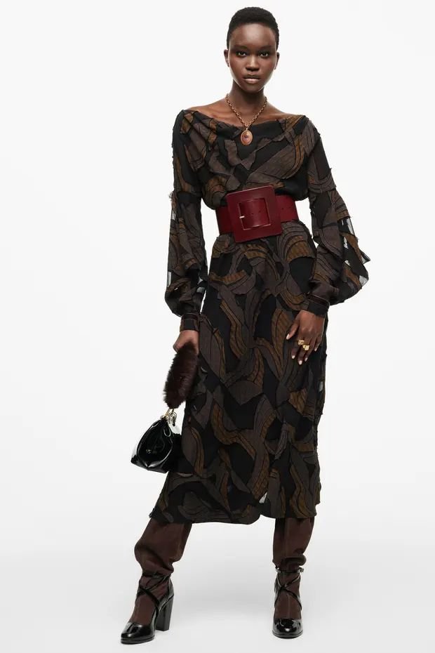 Limited Edition Jacquard Off-shoulder Midi Dress