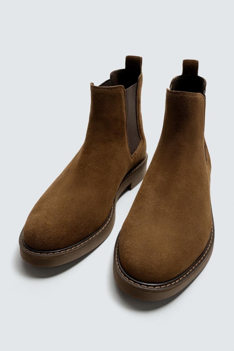 Tobacco Brown Suede Chelsea Boots