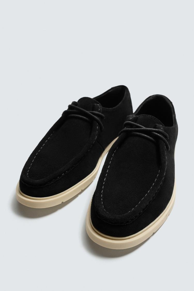 Black Suede Wallabee Lace-Ups