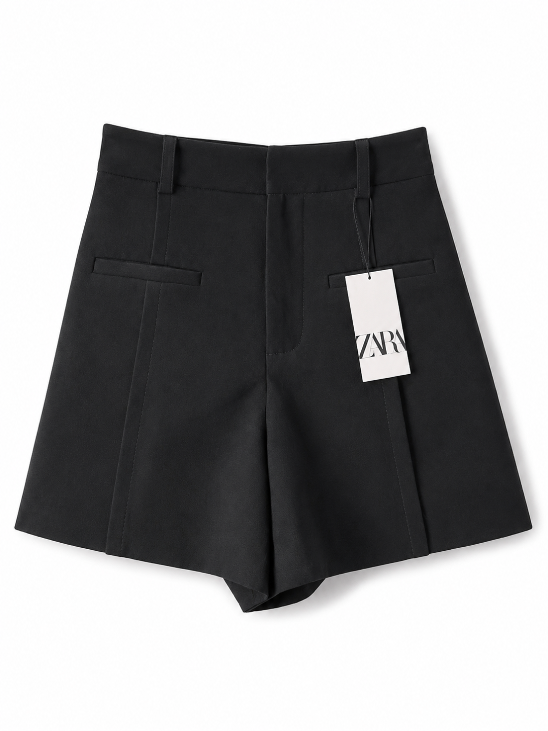 Black High Waist Tailored Shorts