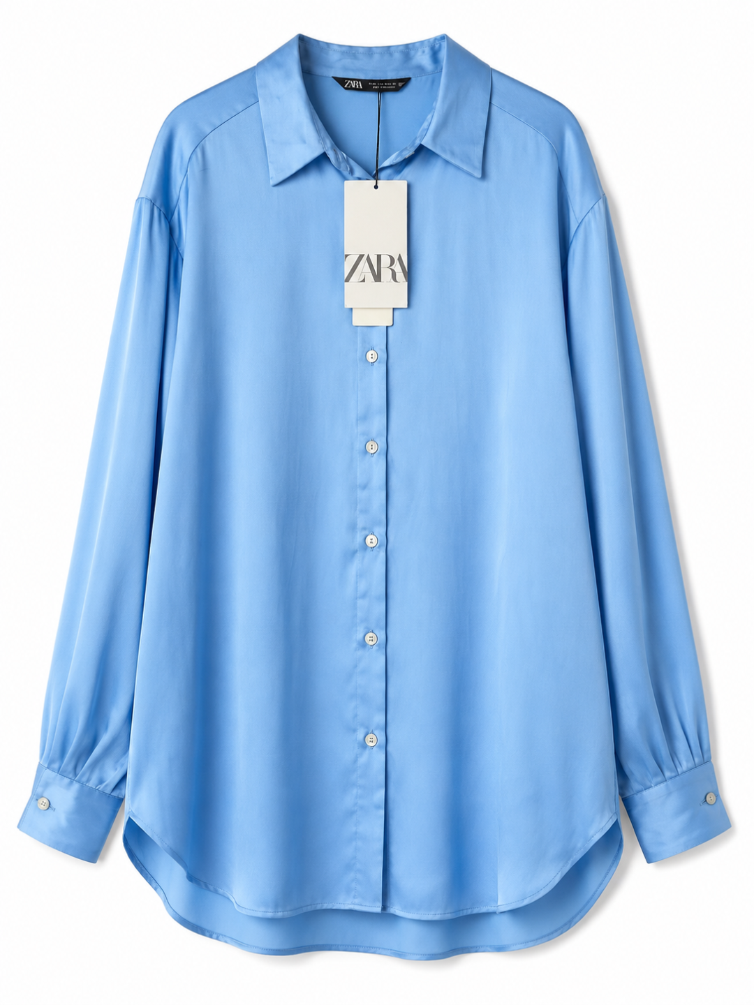 Sky Blue Oversize Satin Shirt