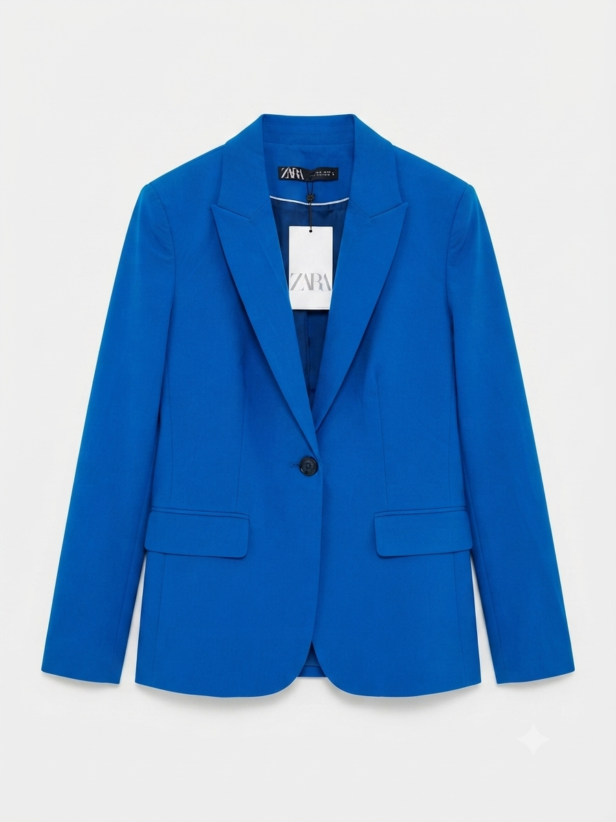 Single Breasted Cobalt Tailored Blazer