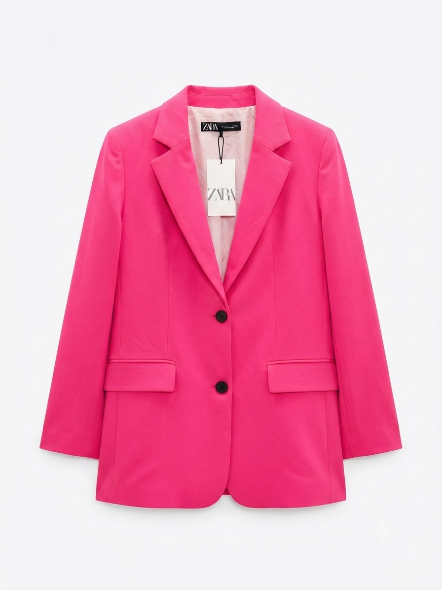 Hot Pink Oversized Single Breasted Blazer
