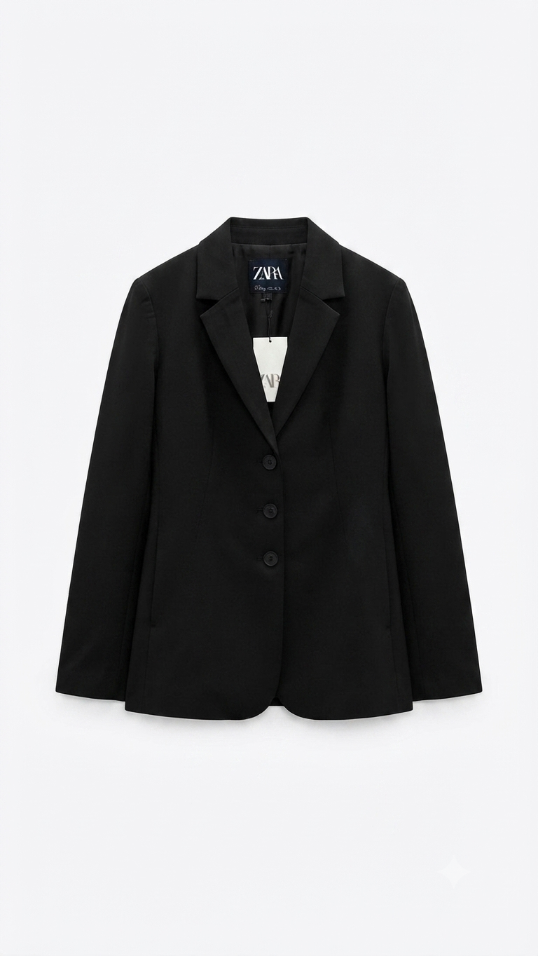 Black Classic 3 Button Tailored Blazer