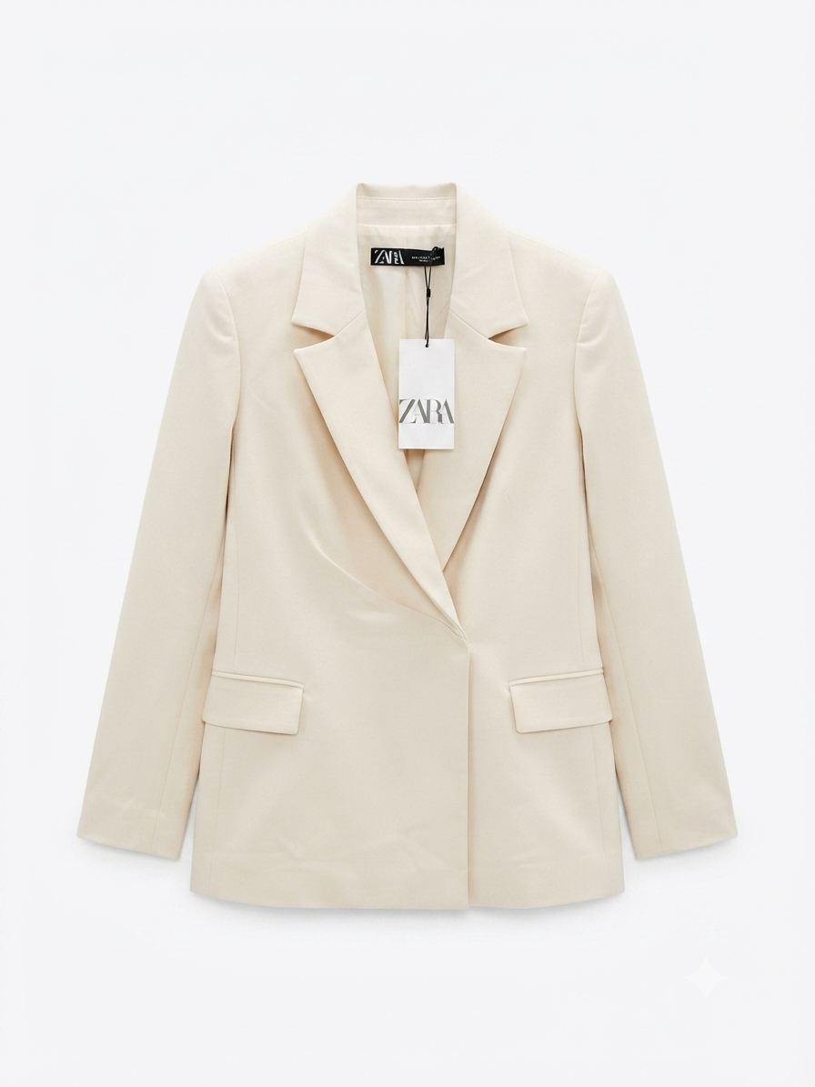 Ecru Oversize Tailored Blazer