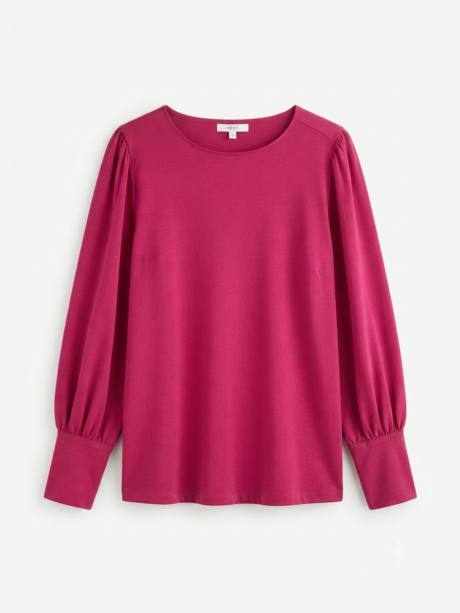 Magenta Puff Sleeve Top