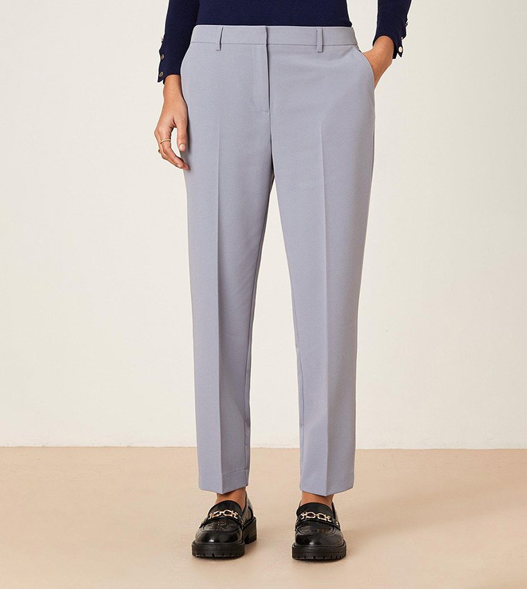 Powder Blue Tailored Straight Trousers