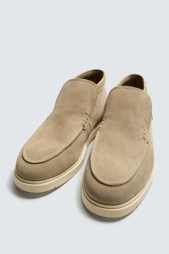 Zara Suede Sneaker Sole Boots