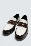 Zara Colorblock Penny Leather Loafers