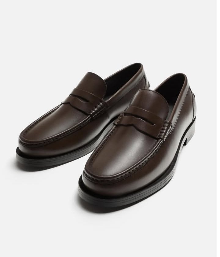 Dark Brown Leather Loafers