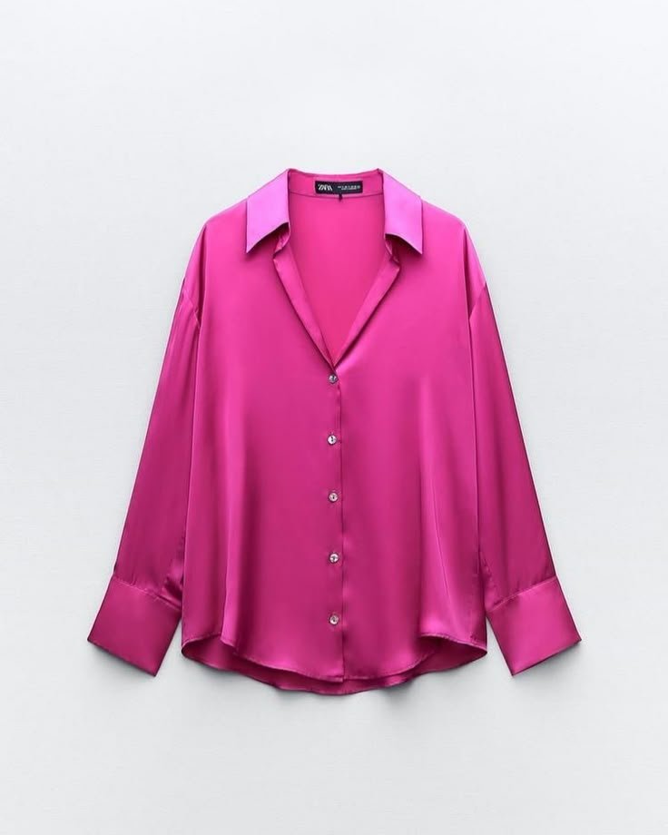 Long Sleeves Button Down Satin Shirt