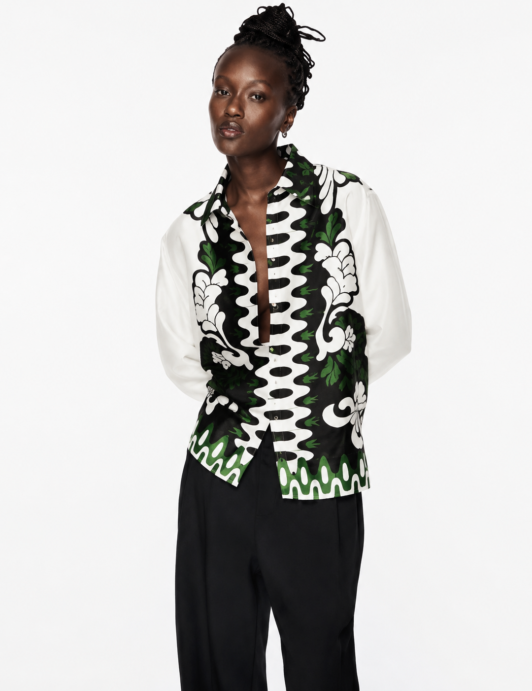 Border Print Floral Shirt