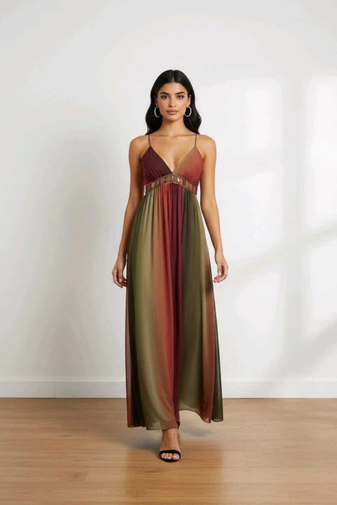 Multicolor Bohemian Maxi Dress - Image 4