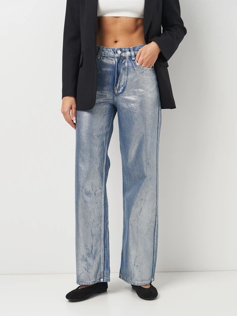 Metallic Wide Leg Jeans