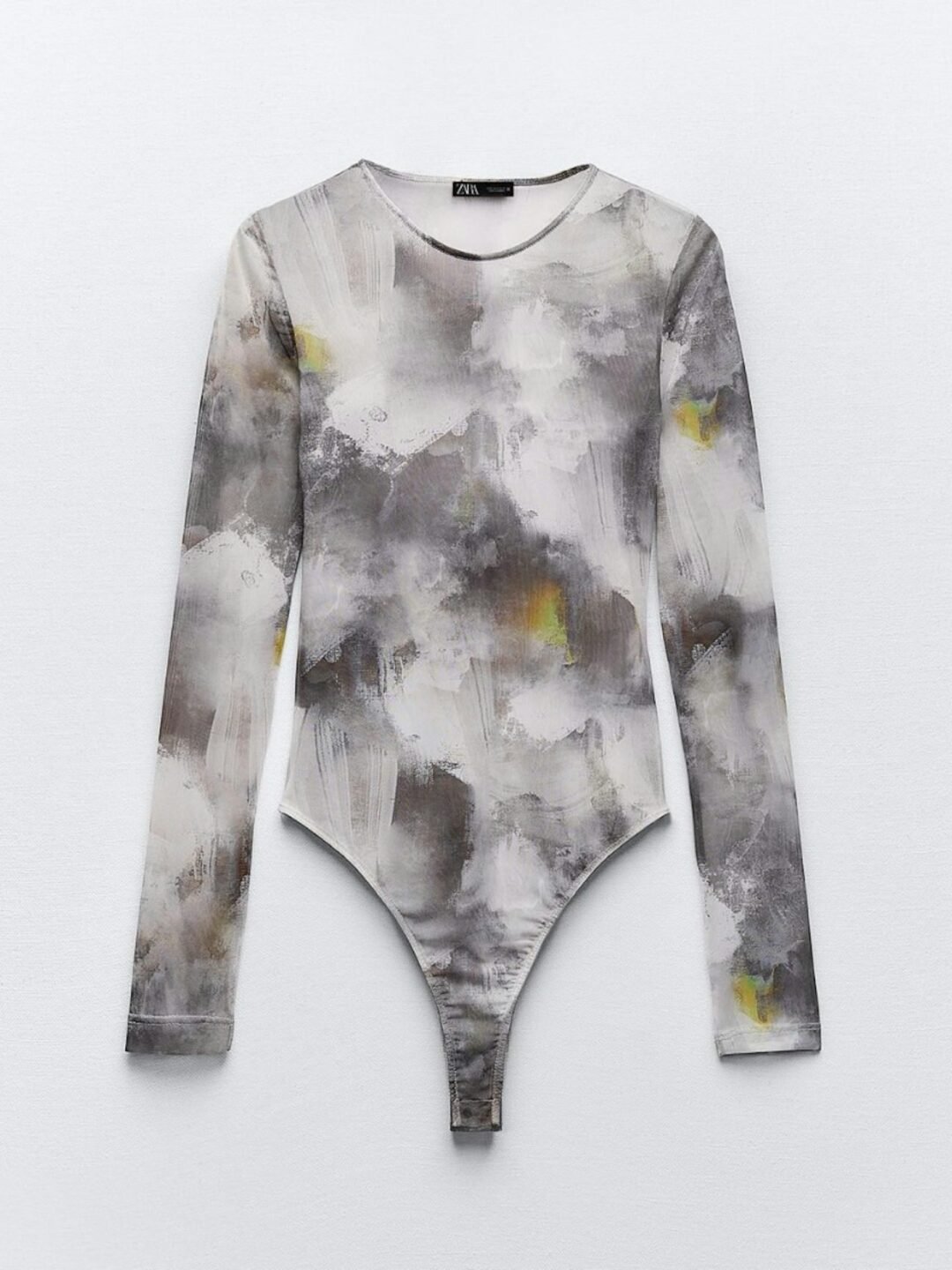 Abstract Print Long-Sleeve Bodysuit