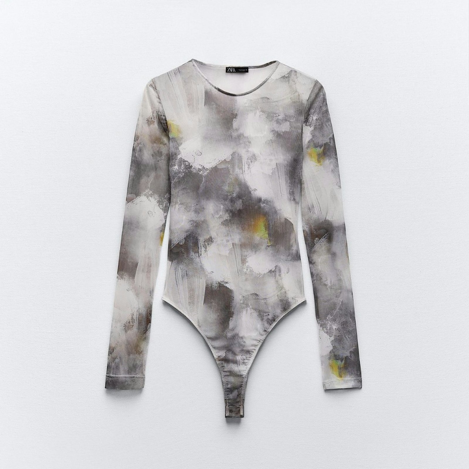 Abstract Print Long-Sleeve Bodysuit